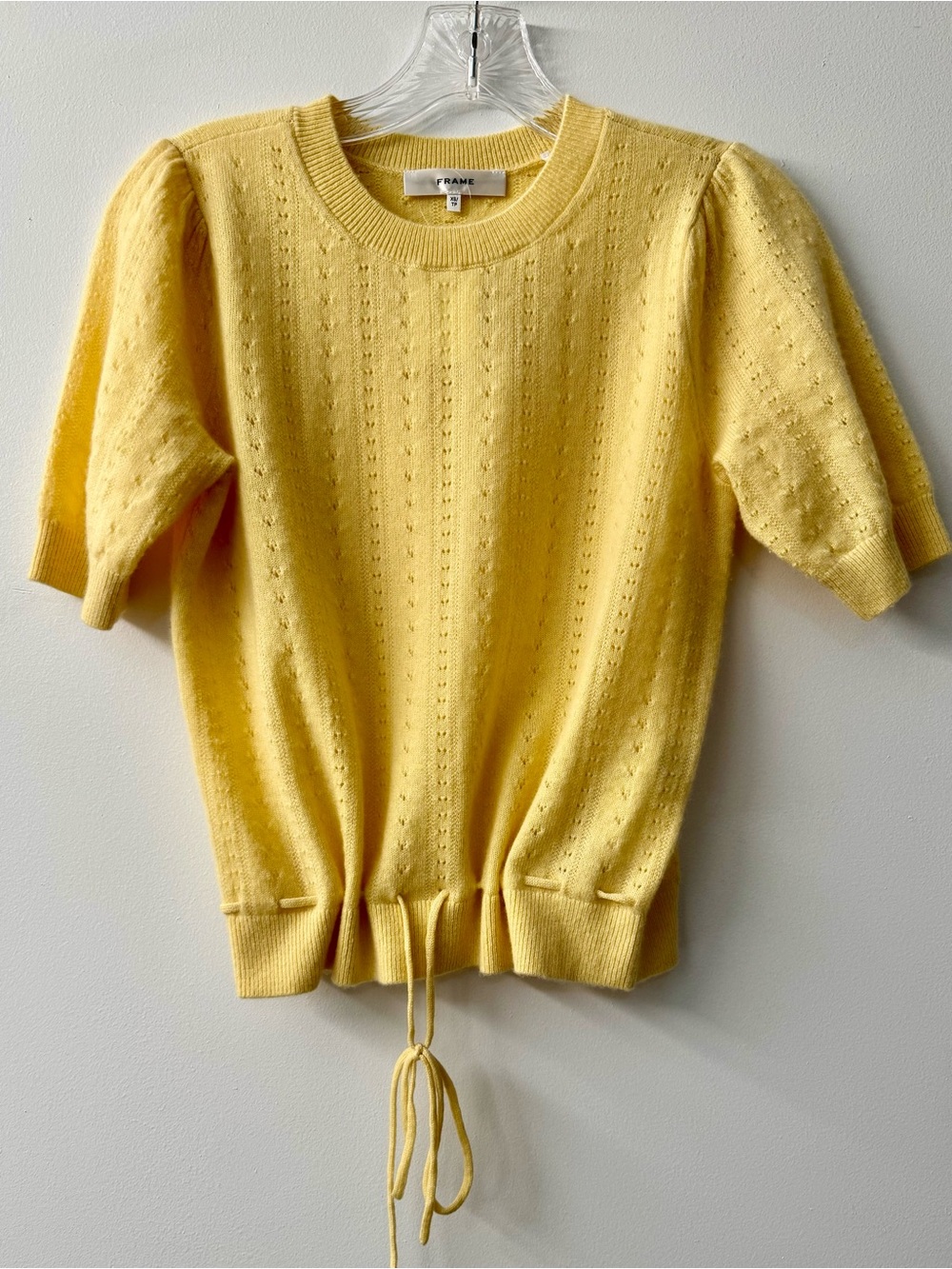 Frame Denim Soft Yellow Knit Sweater100% Silk